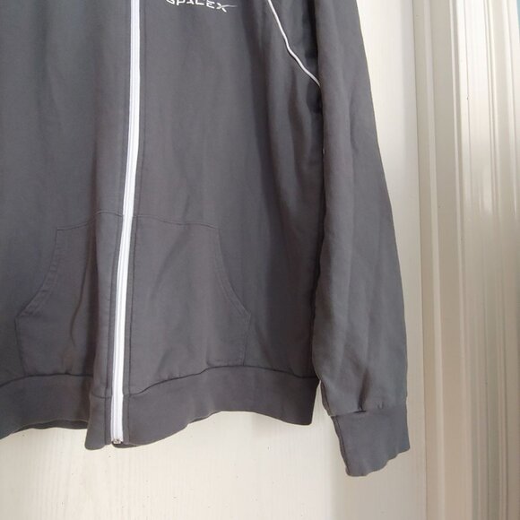 Spacex Grey Full Zip Mock Neck Stretch Pockets Casual Mens Jacket Large - Picture 6 of 9